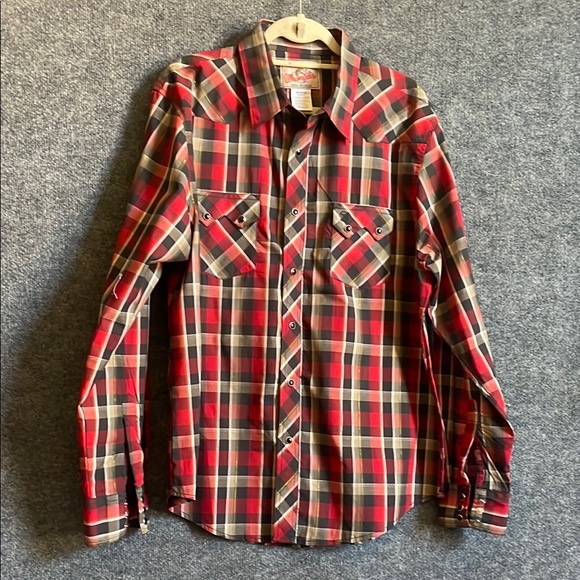 Wrangler Red and Black Plaid Casual Shirt SZ XL - Picture 1 of 7